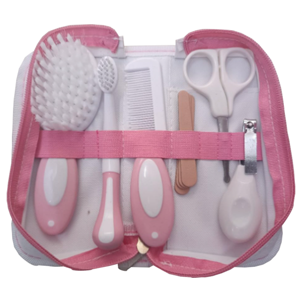 Este Kit de Aseo para tu Bebé es perfecto para cuidar de tus hijos. El juego incluye 1 cortaúñas, 4 limas de uñas, 1 tijera, 1 peine, 1 cepillo para el cabello, 1 cepillo de dientes y un estuche para fácil transporte. El cepillo y peine de cerdas suaves están diseñados específicamente para el delicado cabello de los recién nacidos con un diseño ergonómico que facilita peinar a tus niños. Estos elementos son libres de BPA y son seguros para la piel sensible del bebé. 